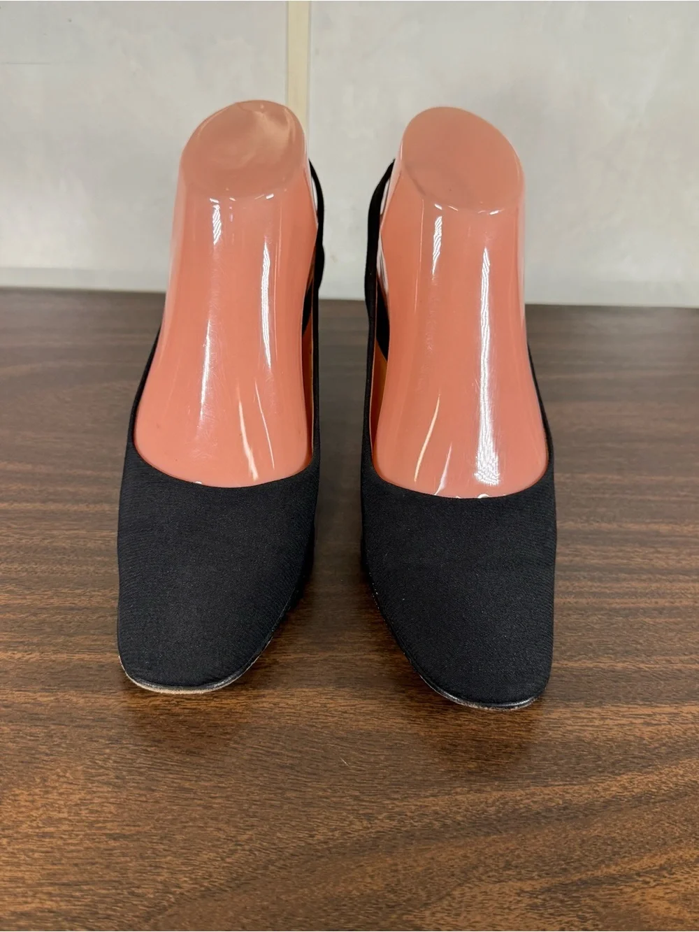 ETIENNE AIGNER Leather 'Melrose' Fabric Slingback Dress Heels~Black~Size 8 M